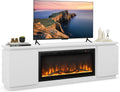 Tangkula 70 Fireplace TV Stand: 36 Electric Fireplace & Adjustable Shelves