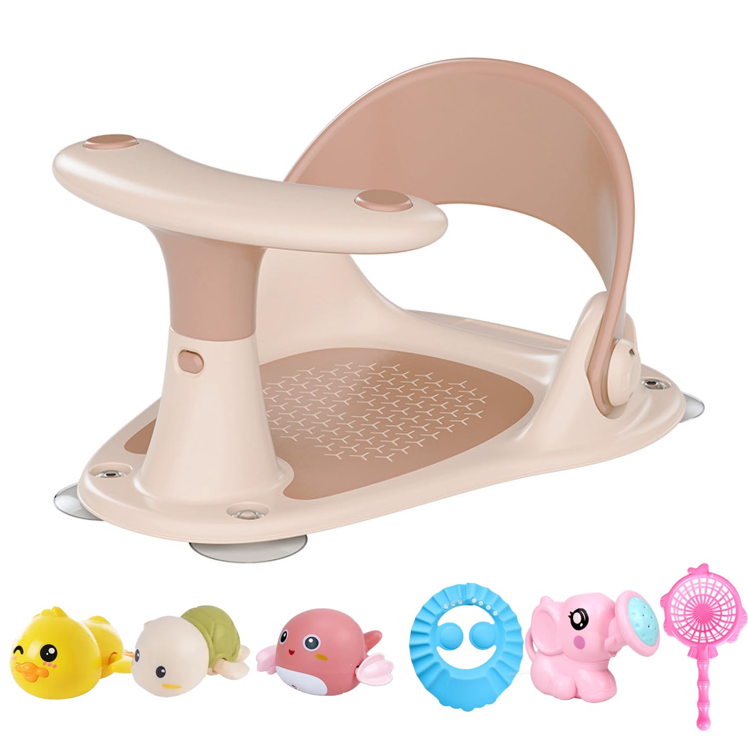 Baby Bath Seat with Backrest Support & Suction Cups