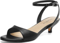 Women's Strappy Kitten Heels Open Toe Ankle Strap Sandals