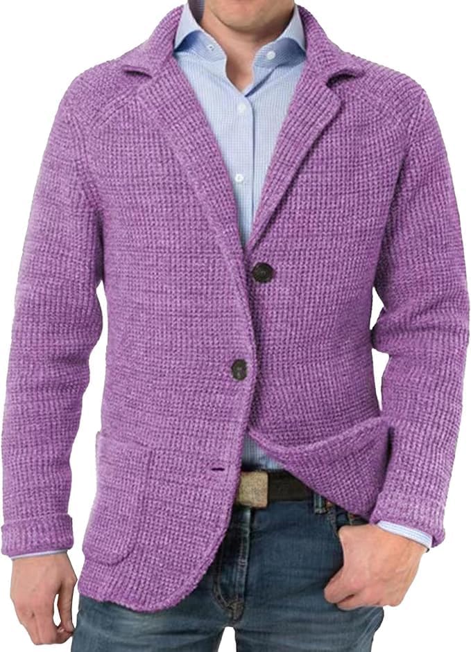 Kenhansion Men's Slim Fit Lightweight Cardigan