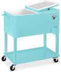 80-Quart Outdoor Rolling Cooler Cart - Mobile Ice Chest for Parties