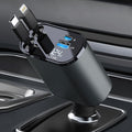 Fast 4-in-1 Retractable Car Charger - Dual USB Ports