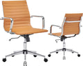 Luxmod Ergonomic Vegan Leather Swivel Chair - Terracotta