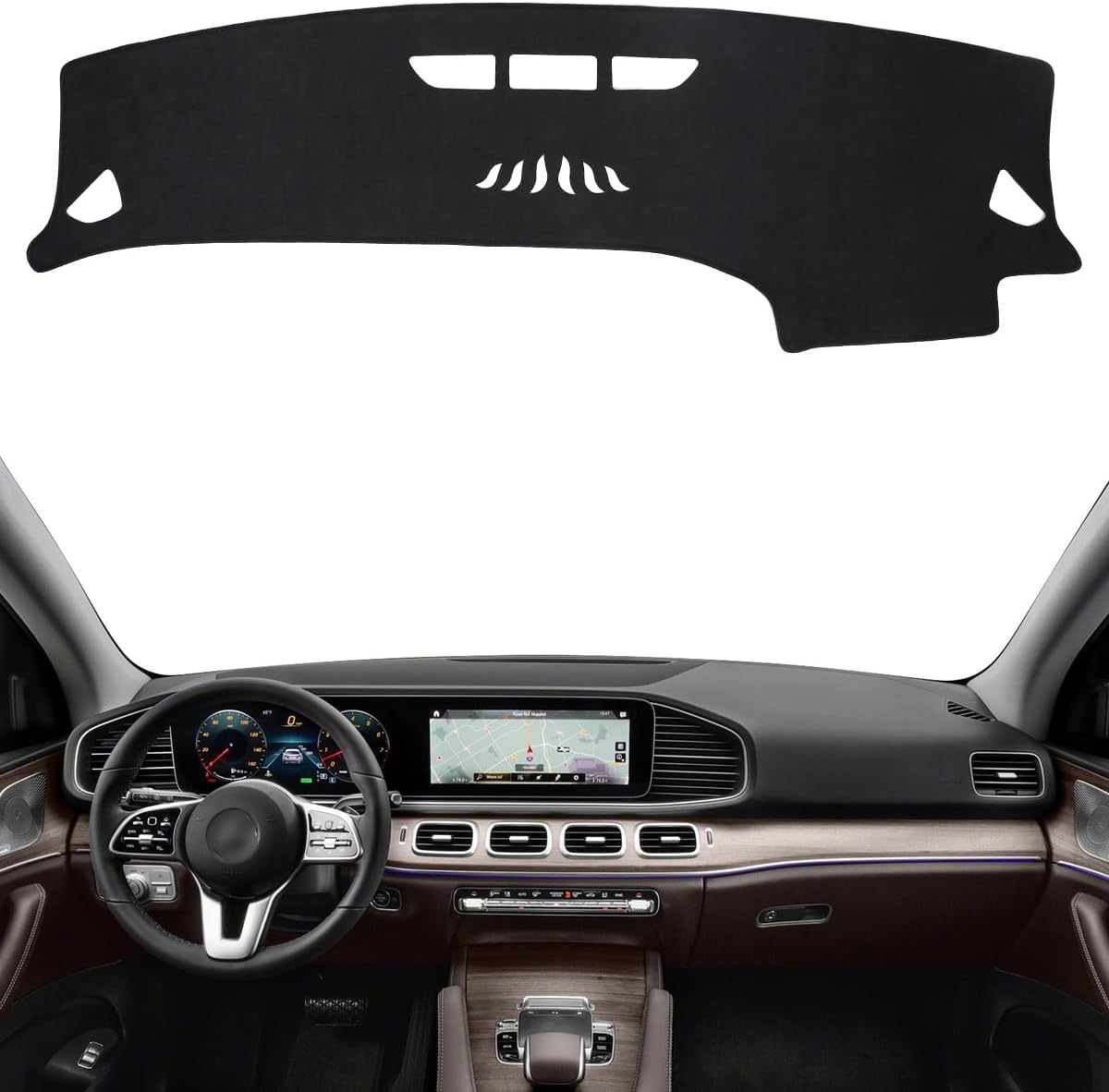 BIBLOZ Dash Cover Mat for Mercedes Benz GLE 2020-2025 Black