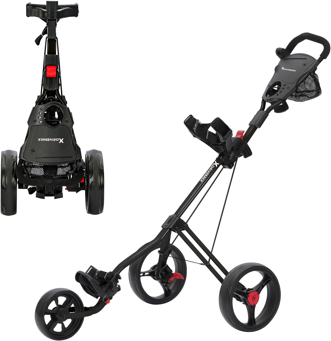 Lightweight Golf Push Cart with 360 Swivel Front Wheel Design