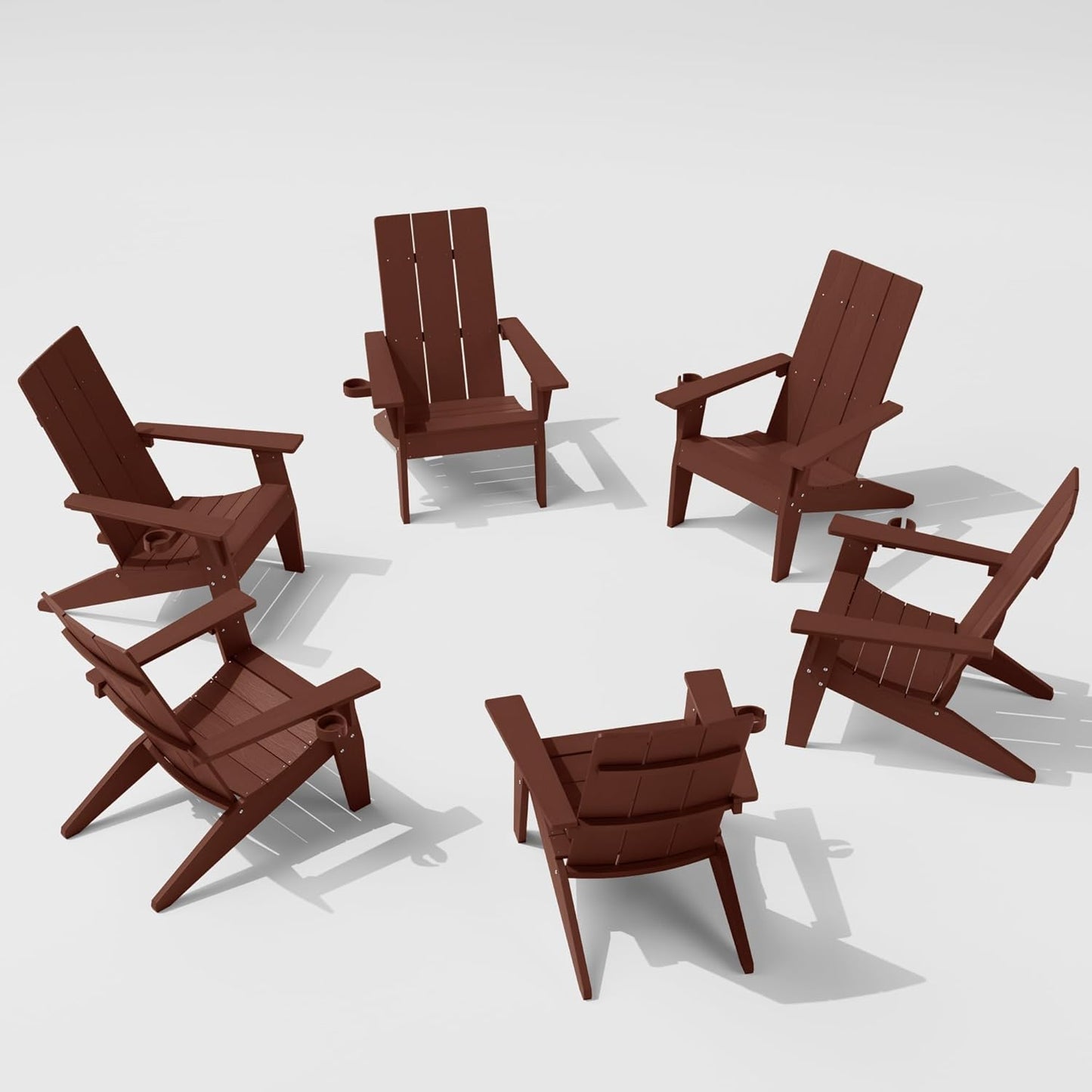 MXIMU Adirondack Chair Set of 6 for Outdoor Relaxation and Comfort