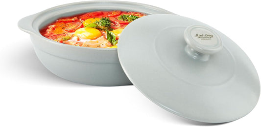 MINH LONG 1-Qt Porcelain Dutch Oven for Healthy Cooking