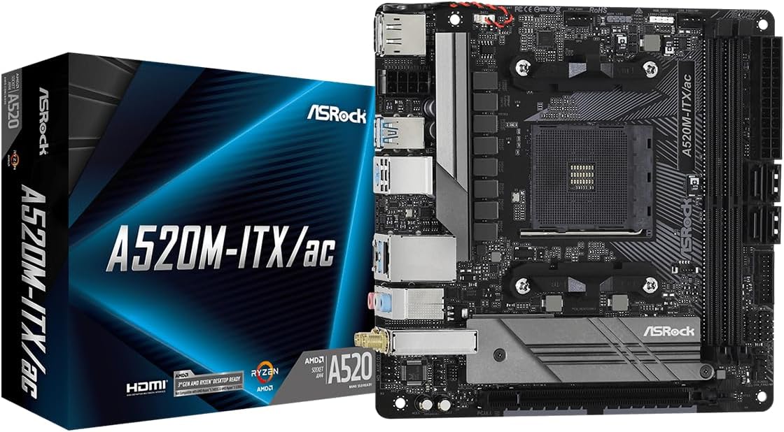 ASRock A520M-ITX/AC Mini ITX Motherboard for AMD Ryzen Processors