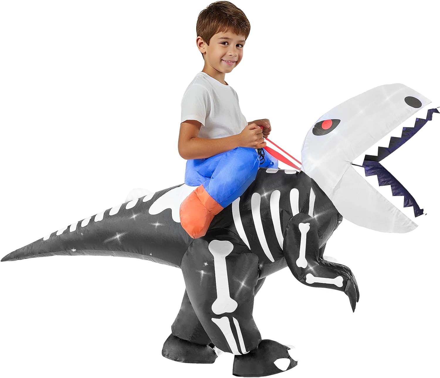 Minetom Inflatable Dinosaur Costume with LED Lights for Kids