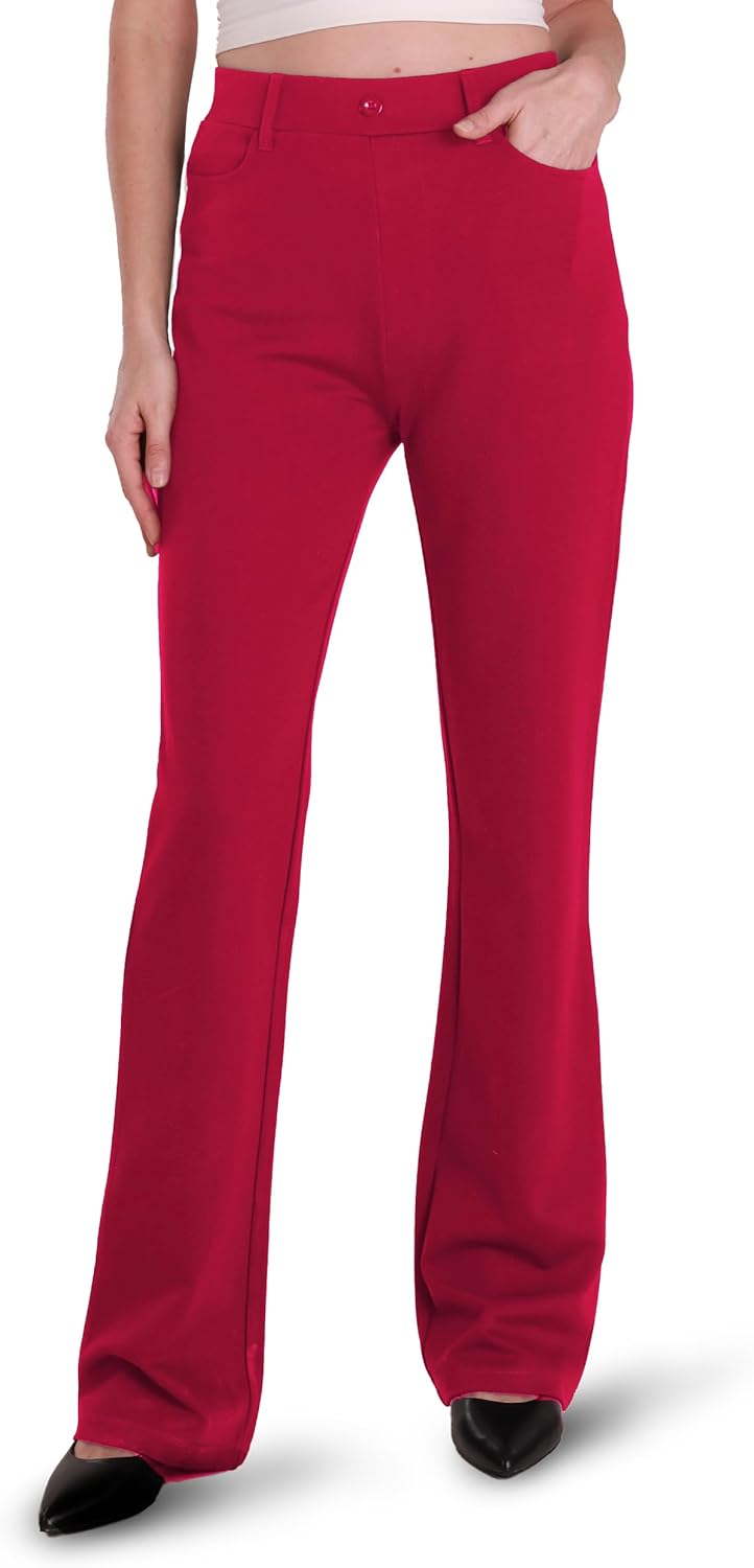 Houmous Women's Bootcut Dress Pants for Office and Casual Wear