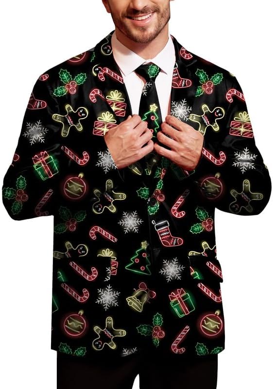 Arvilhill Men's Christmas Blazer - Ugly X-Mas Festive Jacket