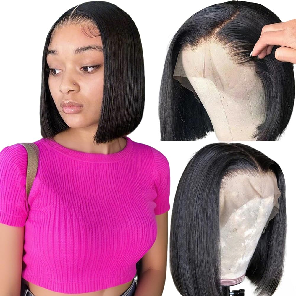 SKYDO Bob Wig Human Hair 13x4 Lace Front Wigs for Women