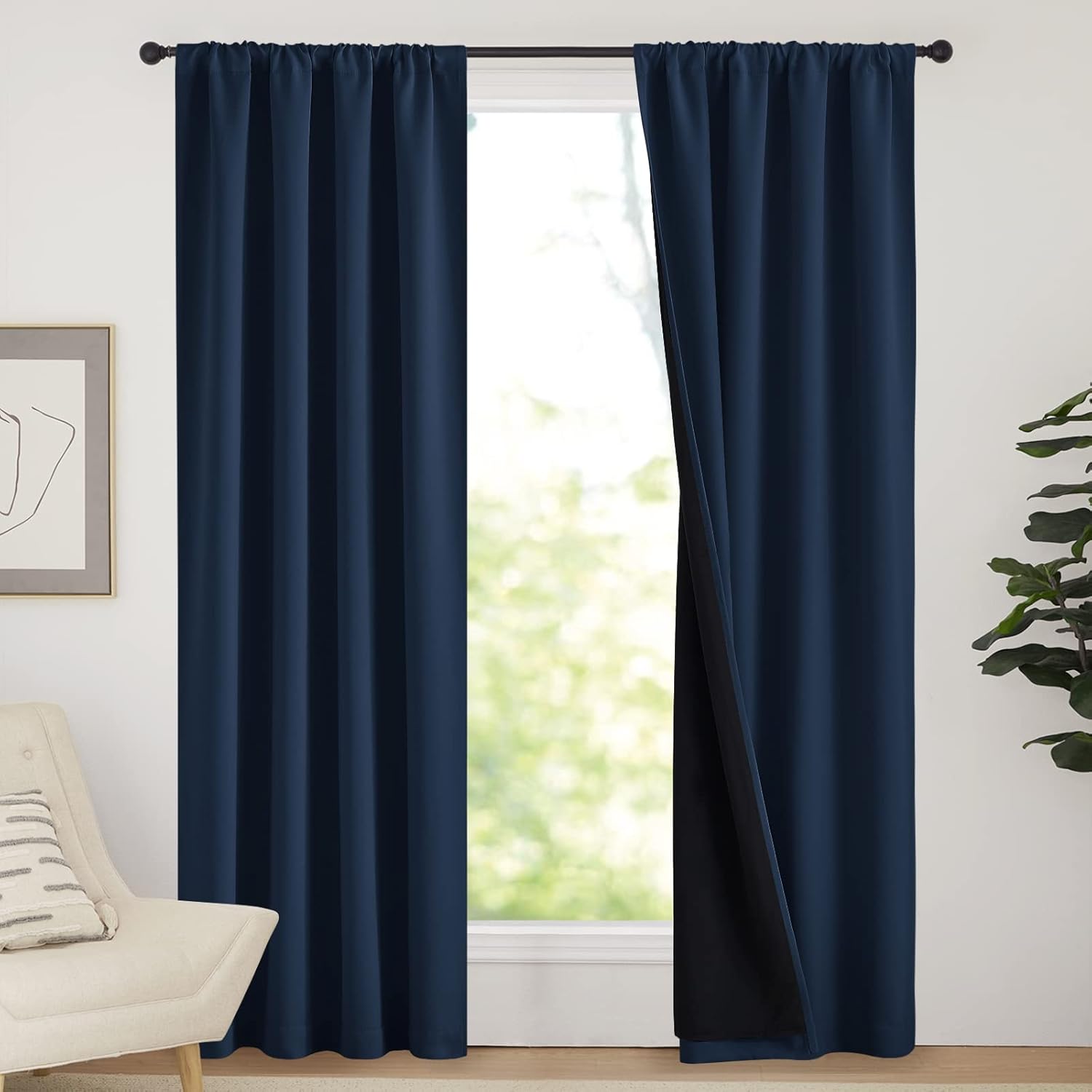 NICETOWN 100% Blackout Curtains for Complete Light Control