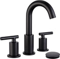 Black Bathroom Faucet with Pop Up Drain and Supply Hose for Sink