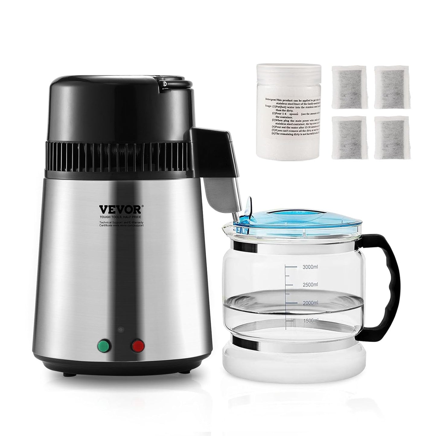 VEVOR Water Distiller 4L Efficient Pure Water Purifier Machine