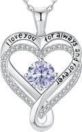 Infinity Heart Birthstone Necklace for Women - Perfect Gift Idea