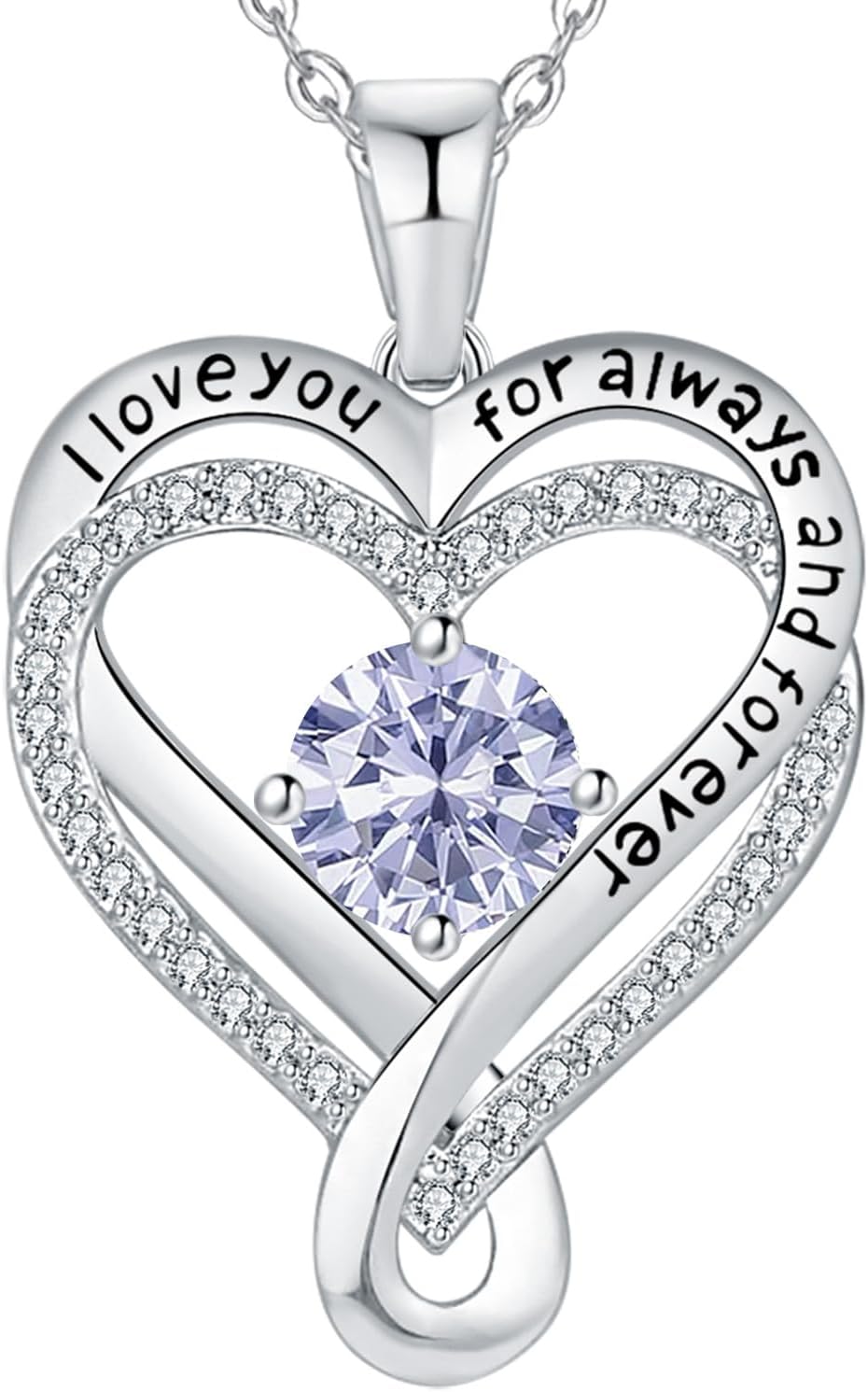 Infinity Heart Birthstone Necklace for Women - Perfect Gift Idea