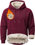 Boladeci Men's Sherpa Hoodie Pullover Heavyweight Thermal Fleece Full