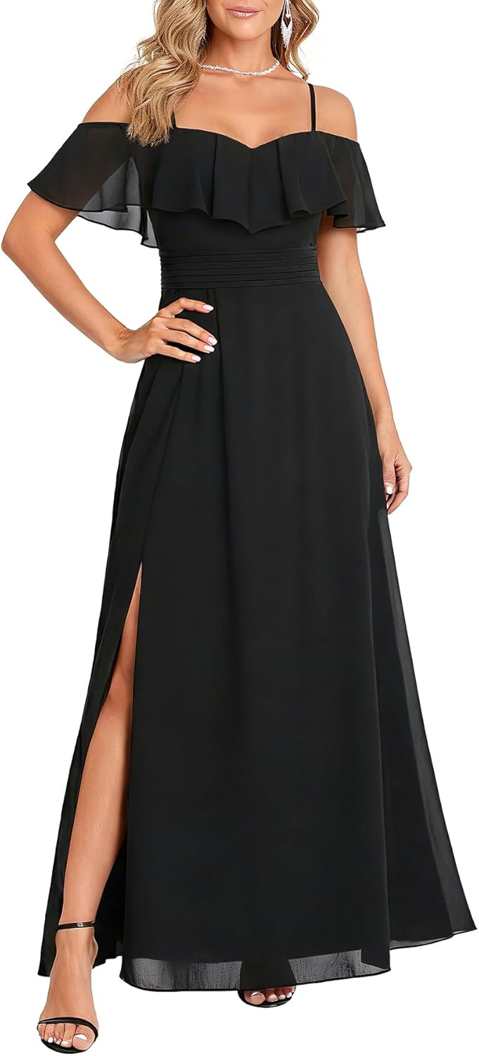 Plus Size Off The Shoulder Formal Wedding Guest Dress for Women