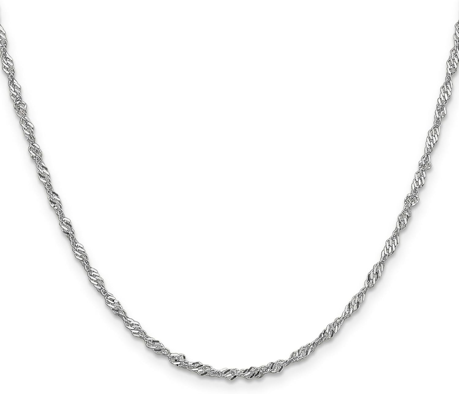 14k White Gold Singapore Chain Necklace Bracelet or Anklet Review