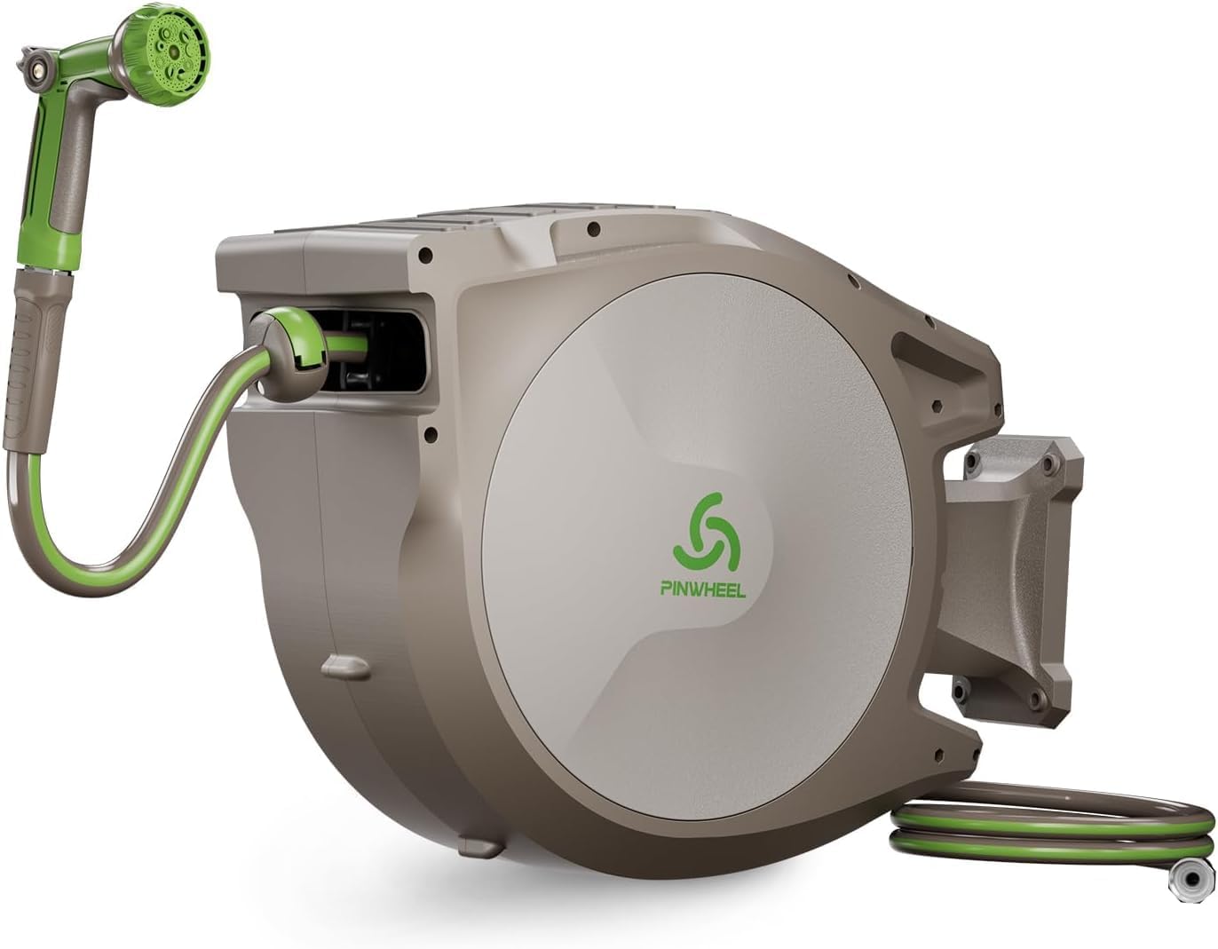 PINWHEEL 5/8in 75FT Retractable Garden Hose Reel for Easy Use
