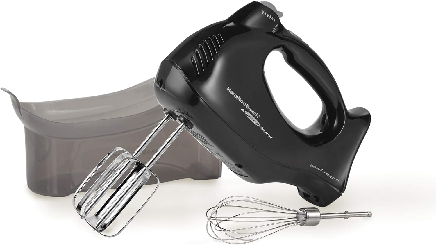 Powerful 6-Speed Hand Mixer with Snap-On Storage Case