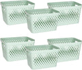 Glad Plastic Storage Basket Set - Value Pack of 6 Sage Nesting Bins
