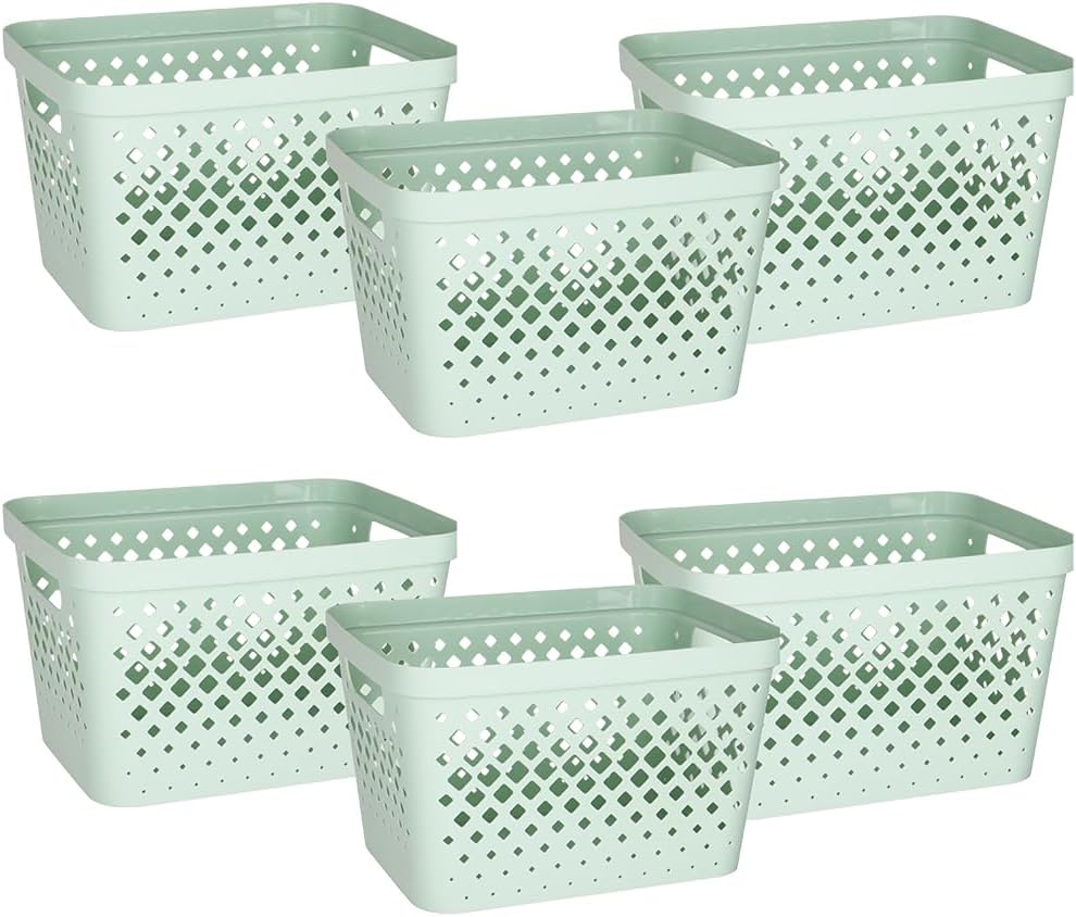 Glad Plastic Storage Basket Set of 6 for Organizing Home Spaces