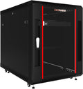 15U Server Rack Network 35in Deep Lockable Cabinet - Includes Powerbar