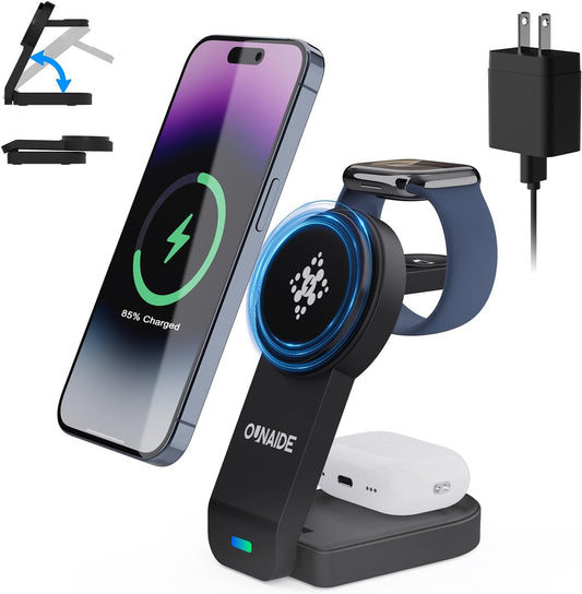 Fast Charge Trio: 3-in-1 Magnetic Wireless Charger