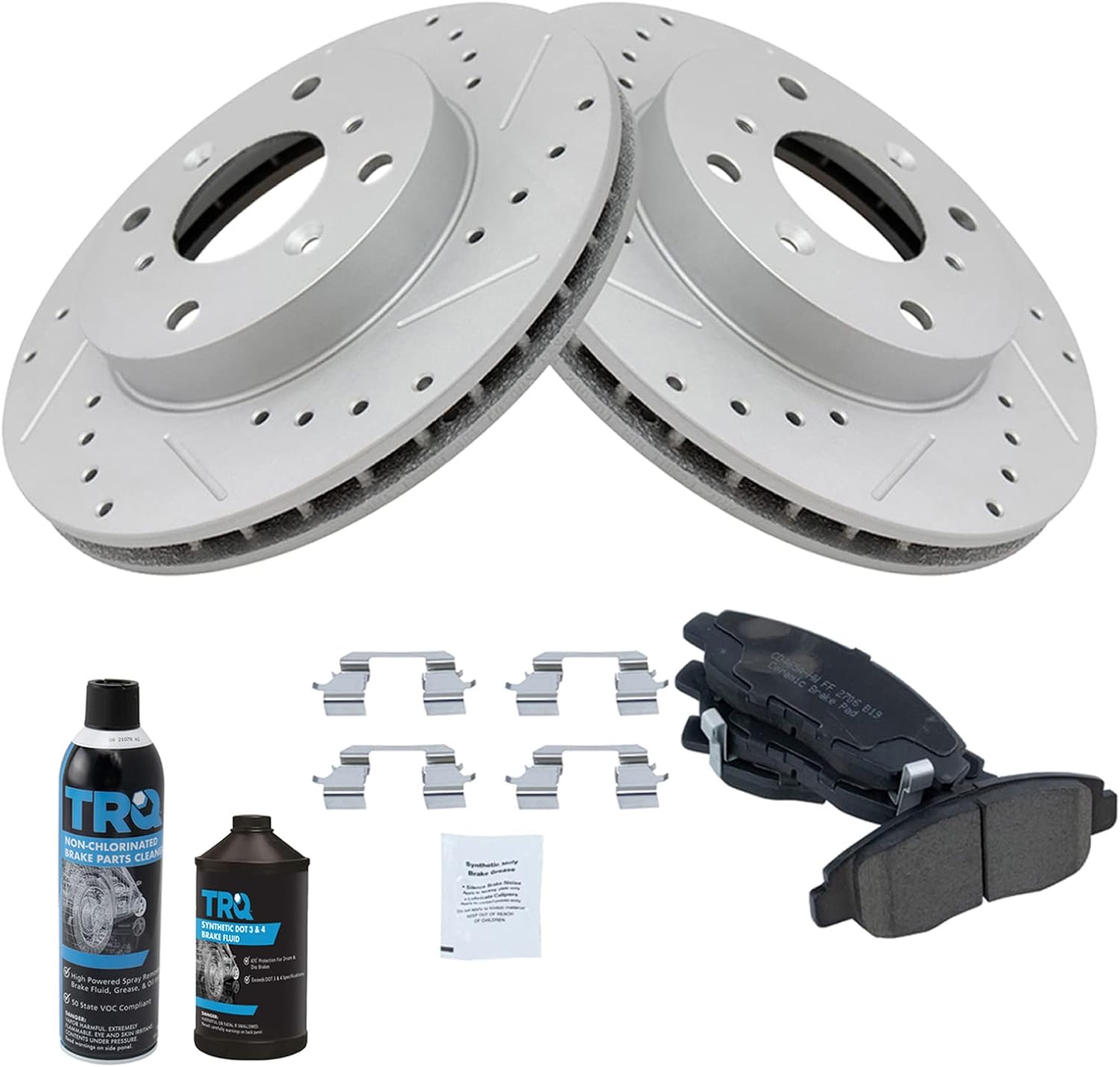TRQ Front Performance Brake Pad & Rotor Kit for Acura & Honda
