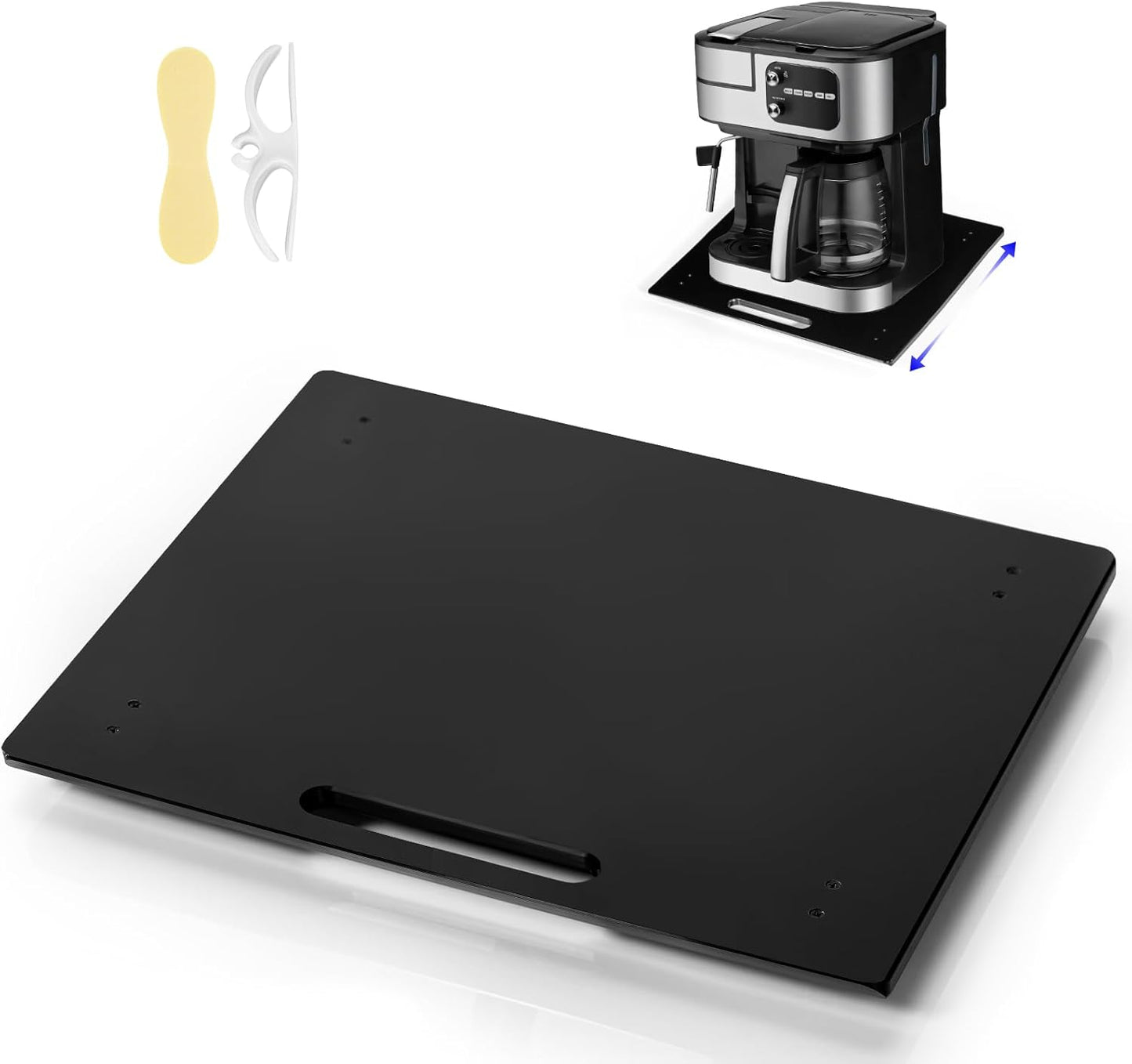 Acrylic Appliance Slider with Rubber Wheels for Kitchen Use