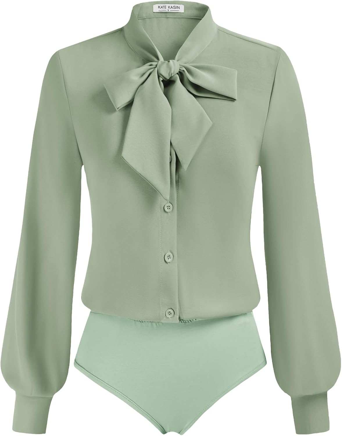 Kate Kasin Women Bow Tie Neck Office Blouse for Every Occasion