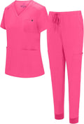 Womens 10-Pocket Cool Stretch Jogger Scrub Set - Breathable Comfort