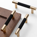 3 in 10 Pack Bar Cabinet Pulls Gold and Black Knurled - Modern Drawer