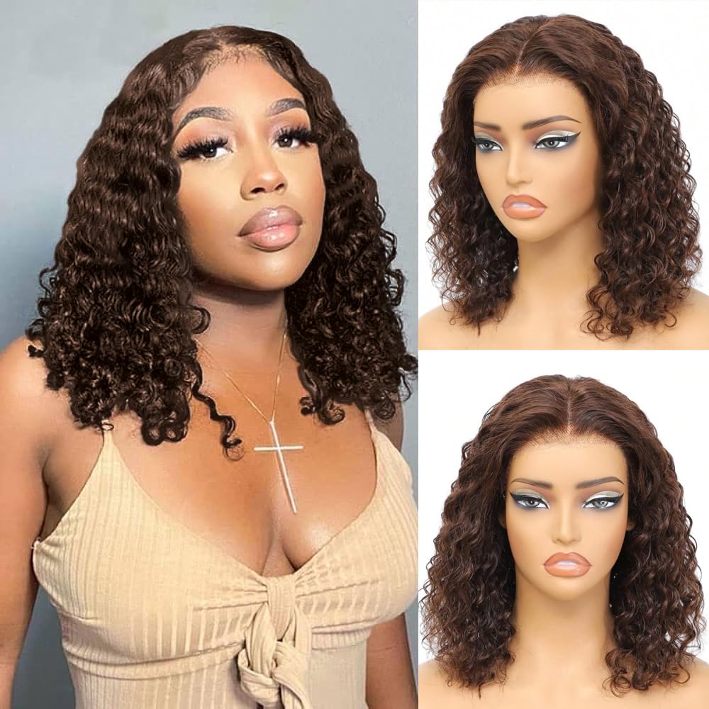 Wear and Go Glueless Wigs for Black Women - Deep Wave Bob