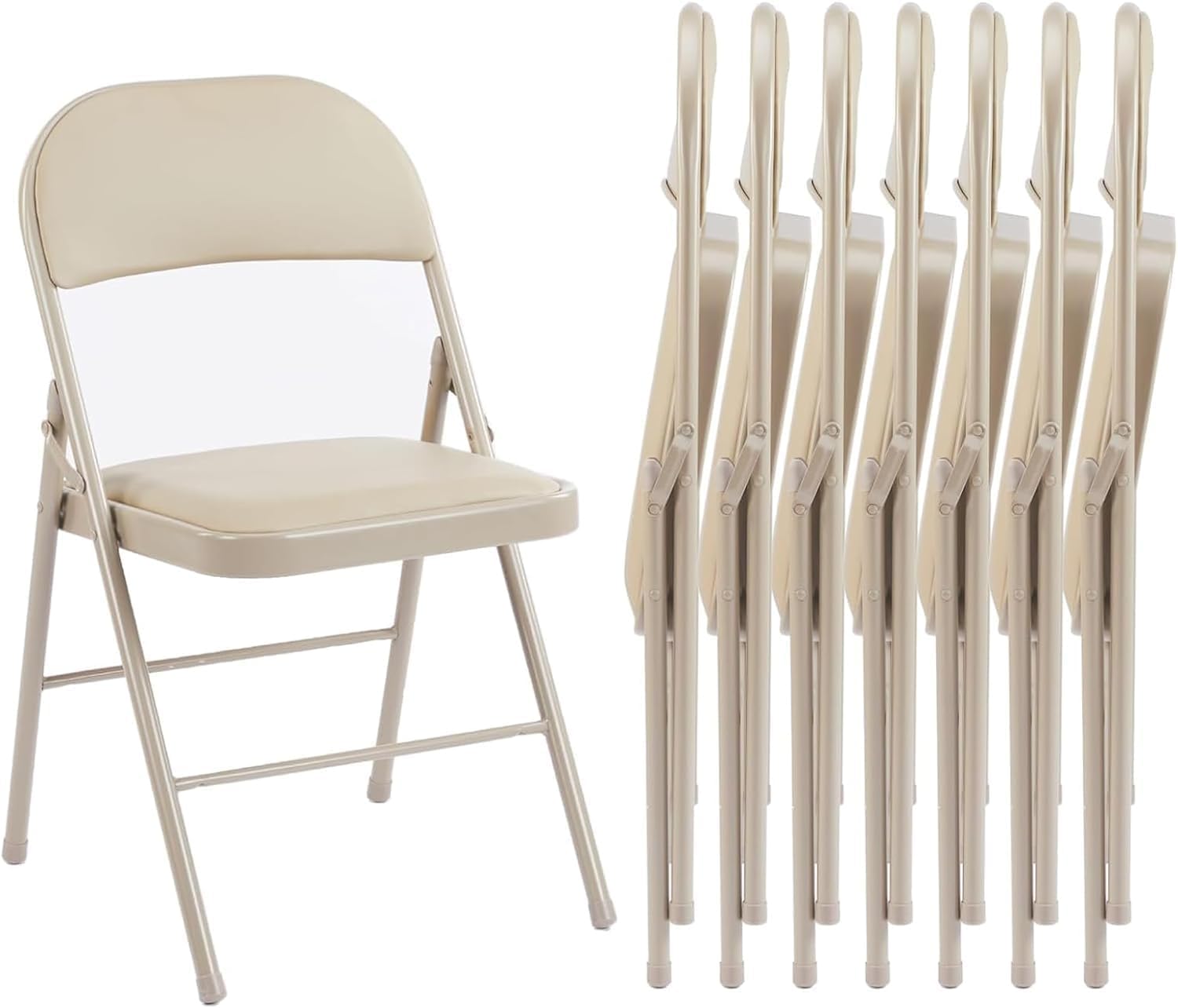 Sweetcrispy Folding Chairs 8 Pack for Indoor and Outdoor Use