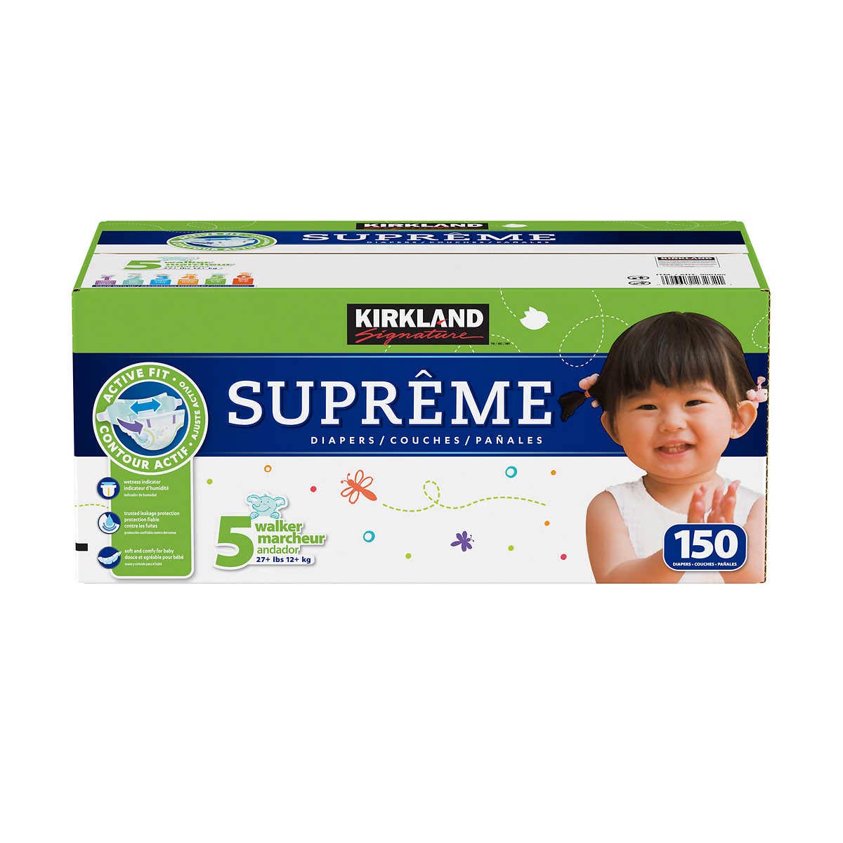 Kirkland Signature Diapers Size 5 for Sensitive Skin - 150 Count