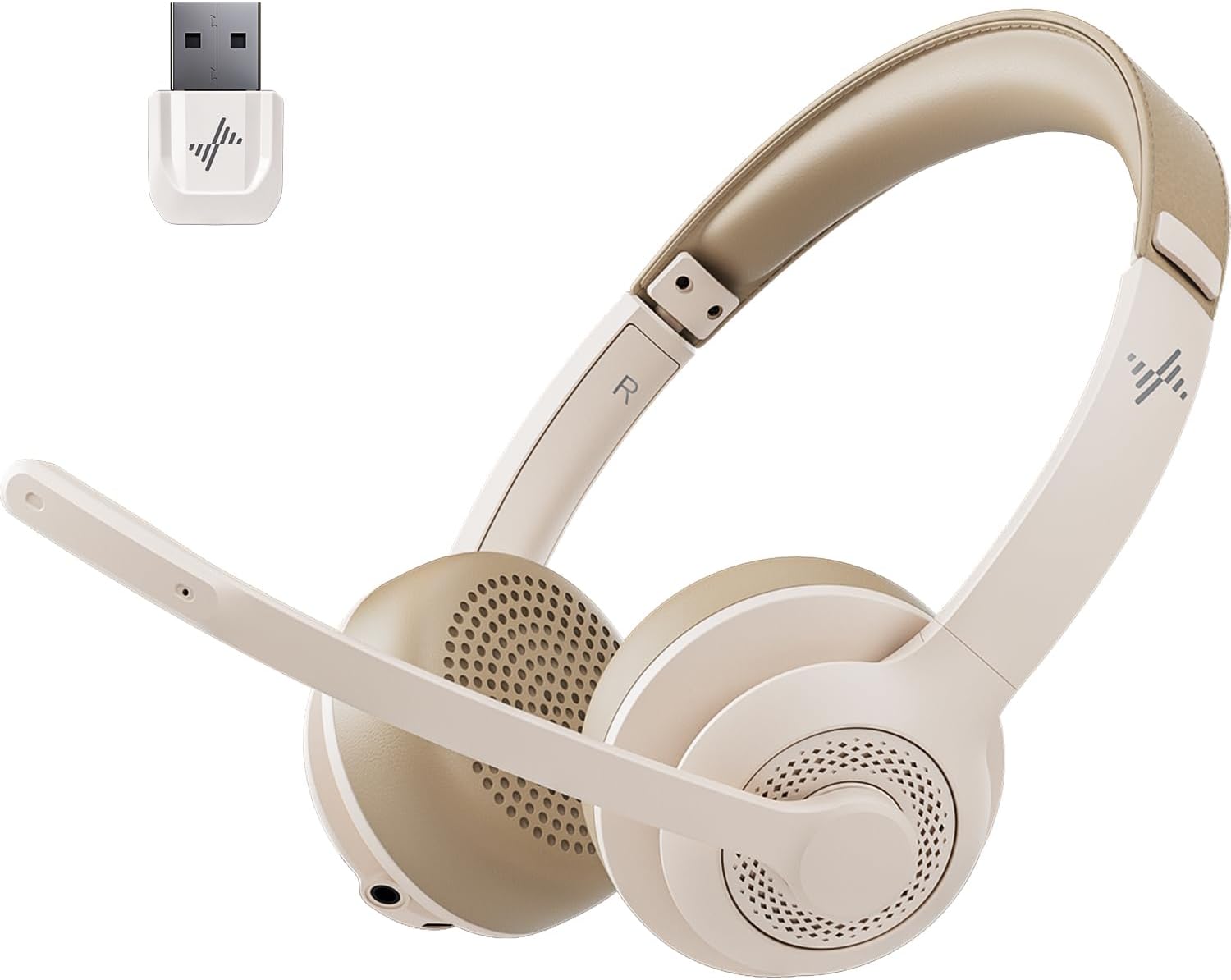 Wireless Headset with AI Noise Cancelling Microphone for Clarity