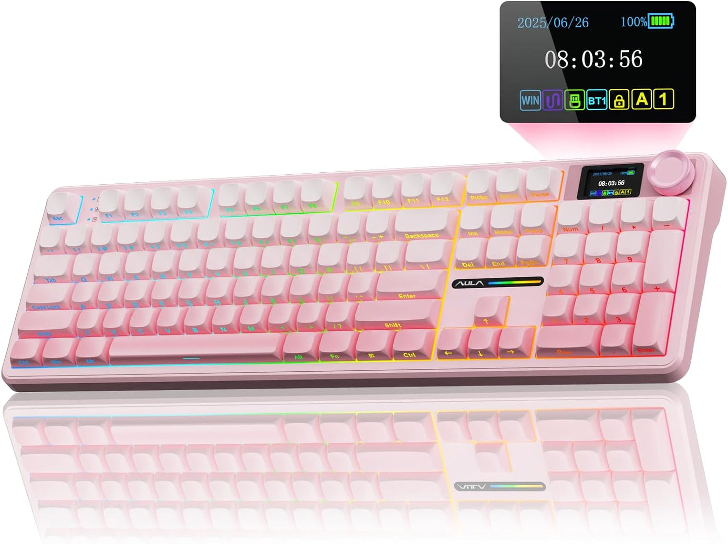 AULA F108 Pro Wireless Mechanical Keyboard with Smart Display