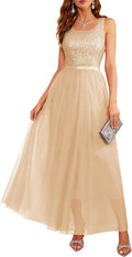 BeryLove Sequin Dress for Women - Elegant Vintage A Line Gown