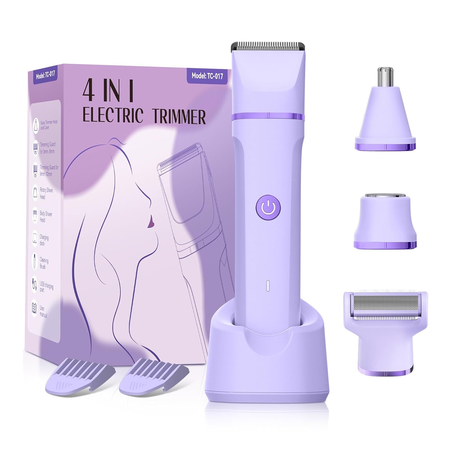 Electric Razors for Women - 4 in 1 Bikini Trimmer Set