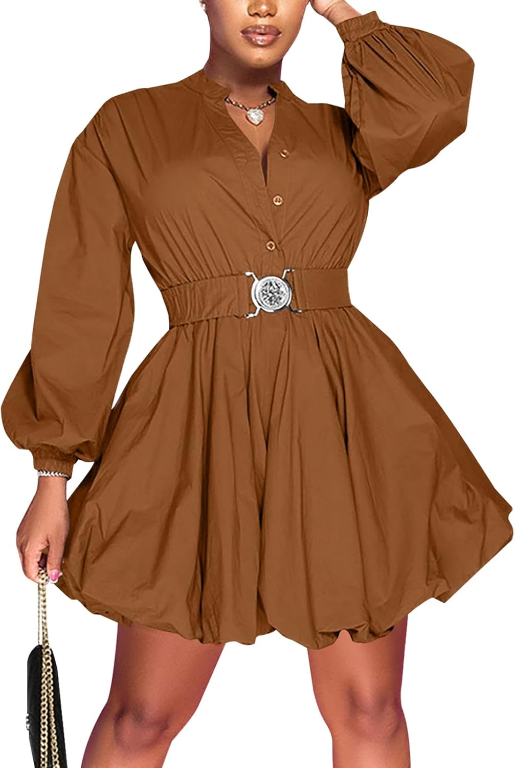 Uni Clau Womens Button Down Shirt Dress for Casual Elegance