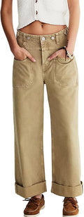 Allimy Womens High Waisted Straight Leg Baggy Boyfriend (Style WCK9)