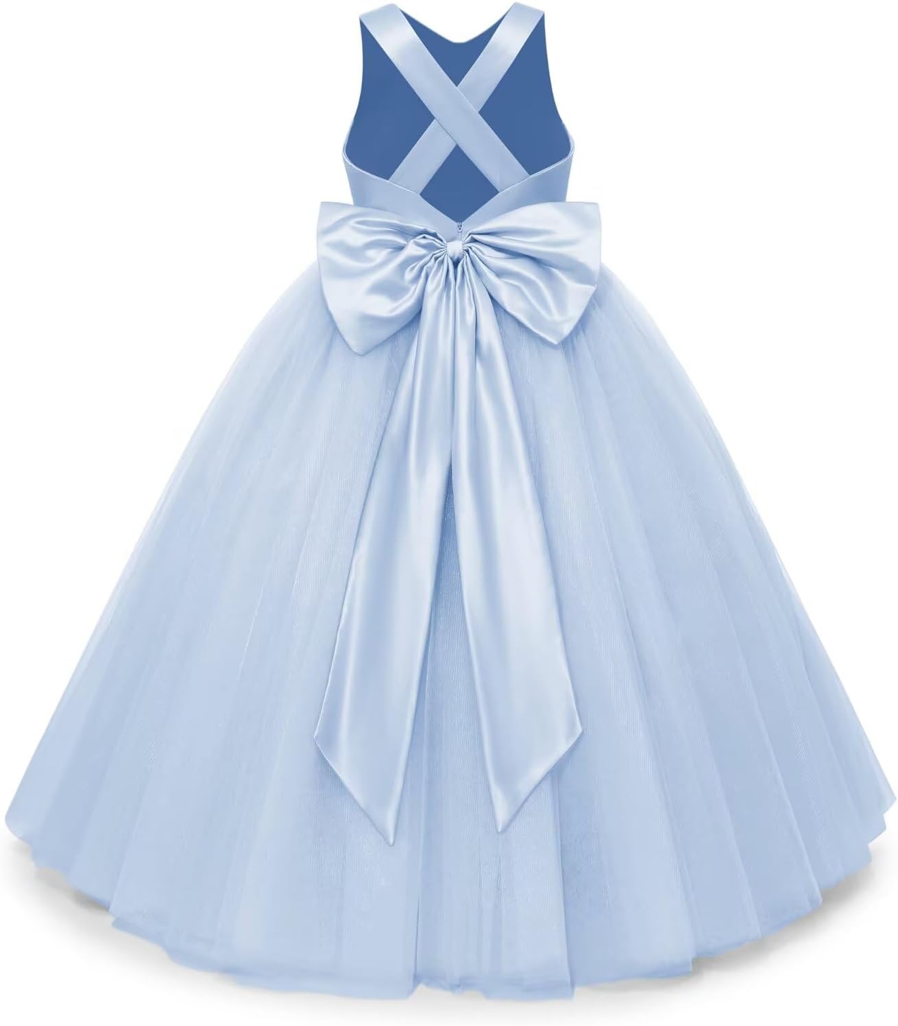 Crossed Straps Flower Girl Dress for Special Occasions
