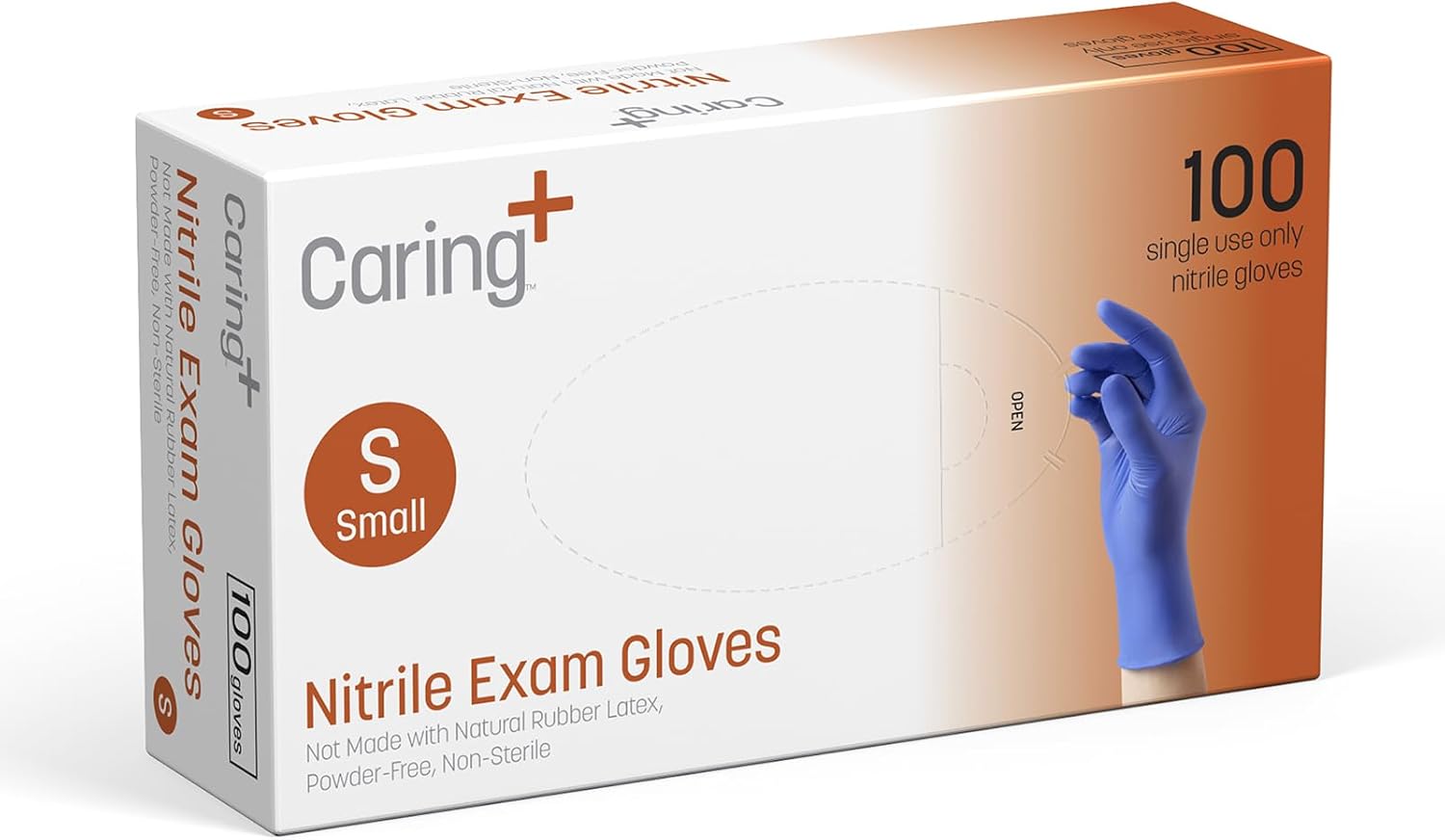 Caring Blue Nitrile Exam Gloves: Powder-Free Protection