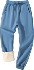 Fleece Lined Sherpa Sweatpants for Men - Winter Warm Joggers tapered