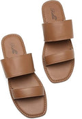 katliu Women's Braided Two Strap Flat Sandals - Dressy Everyday Slide