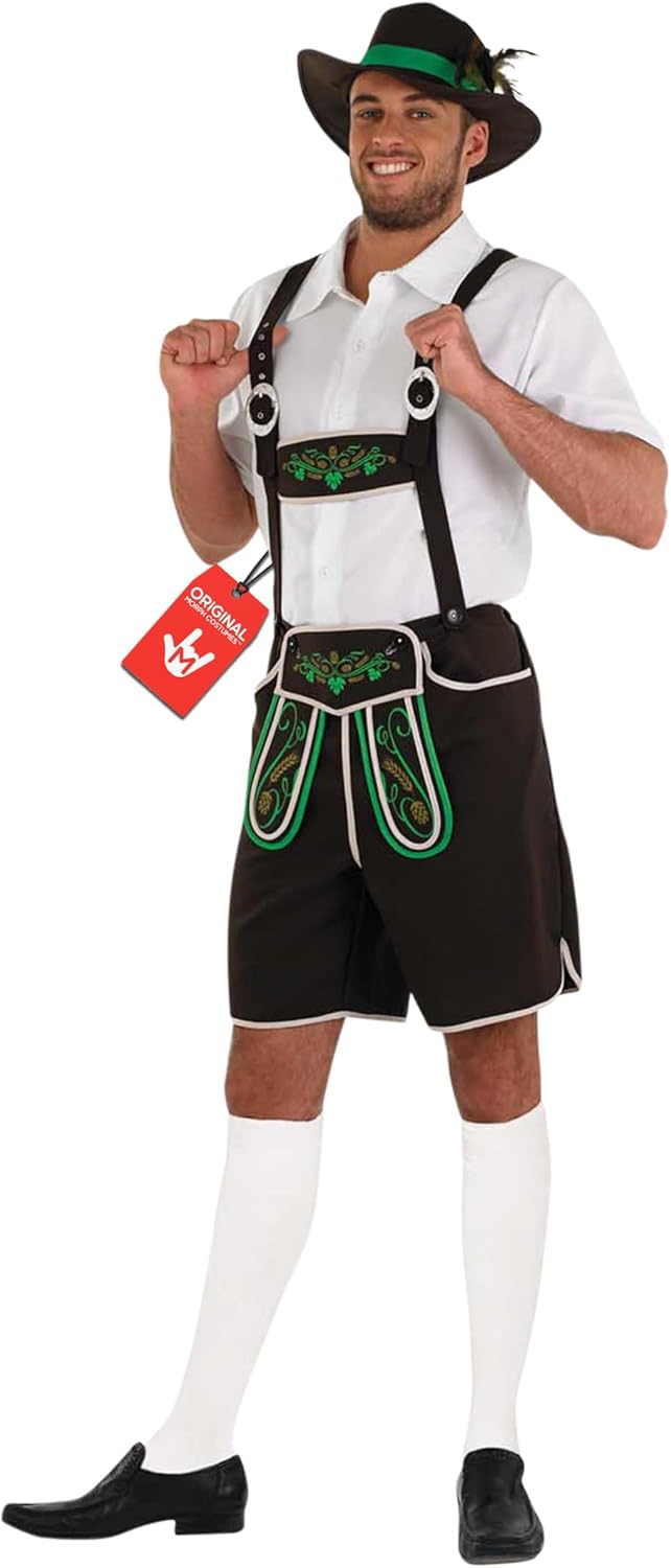 Authentic Oktoberfest Mens Lederhosen Costume for Festive Fun