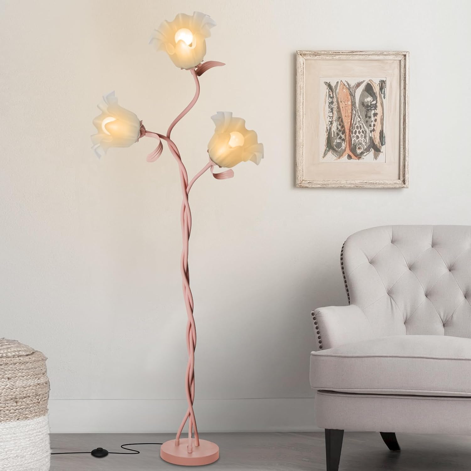 Flower Floor Lamp for Living Room with Flexible Neck Design